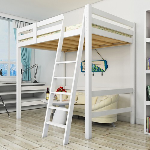 White loft bunkbed single - loft,