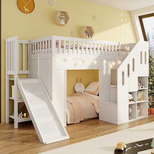 Bunk bed with - with, stairs