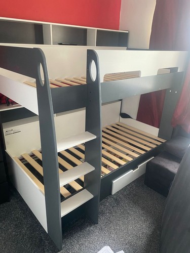 Bunk bed with storage grey - with,