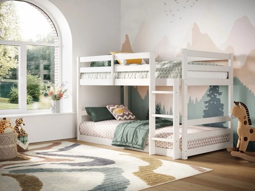 White wooden children bunk - children's,