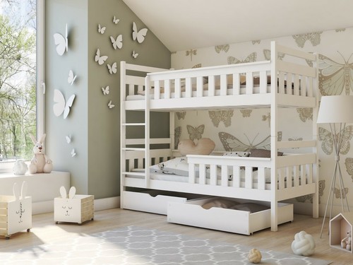 Children wooden pine bunk bed - pine,