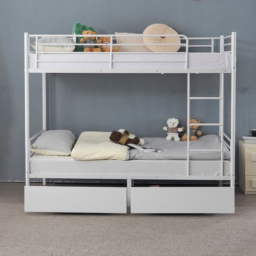 White 3ft metal bunk - bed, frame