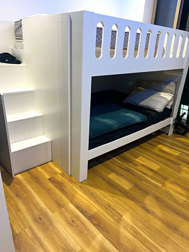 White wooden children bunk - white, children's