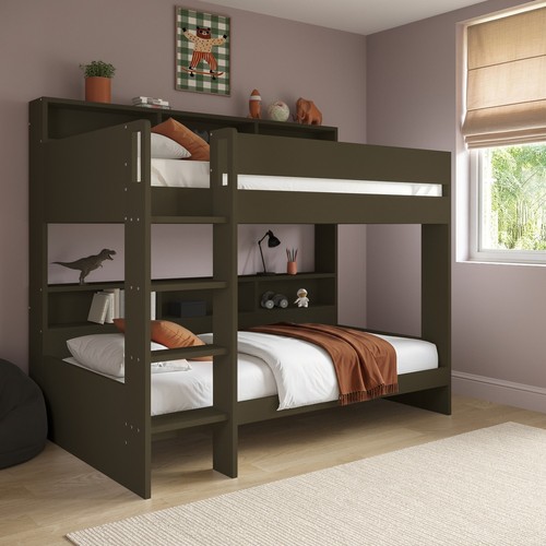 Green bunk bed with storage - bed,