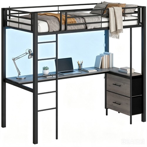 Metal bunk bed - bed, with