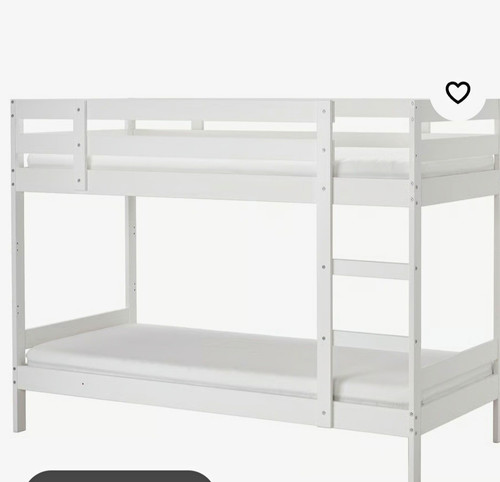 Ikea white wooden single - white,