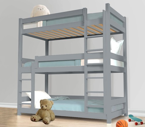 Triple bunk bed pine - wood, kids
